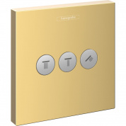 Запорный/переключающий вентиль на 3 потребителя Hansgrohe Select 15764990 полированное золото