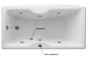 Ванна акриловая АКВАТЕК Феникс 160х75 с гидромассажем Flat Chrome (пневмоуправление)