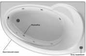Акриловая ванна Aquatek Бетта 160х97 BET160-0000001 правая, с гидромассажем (пневмоуправление), с фронтальным экраном