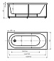 Ванна акриловая АКВАТЕК Оберон 160x70 с гидромассажем Standard (пневмоуправление)