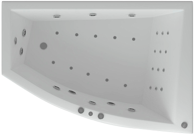 Акриловая ванна Aquatek Оракул 180x125 ORK180-0000014 правая, с гидромассажем (пневмоуправление), с фронтальным экраном