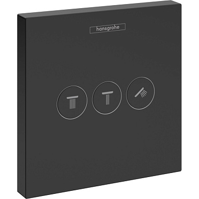 Запорный/переключающий вентиль на 3 потребителя Hansgrohe ShowerSelect 15764670 матовый черный