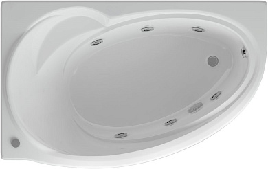 Акриловая ванна Aquatek Бетта 170x95 BET170-0000012 левая, с гидромассажем и фронтальным экраном