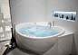 Акриловая ванна Aquatek Эпсилон 150х150 EPS150-0000005 с гидромассажем Premium (пневмоуправление), с фронтальным экраном