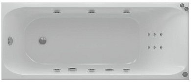 Акриловая ванна Aquatek Альфа 170x70 ALF170-0000007 с фронтальным экраном (слив слева), с гидромассажем Standard (пневмоуправление)